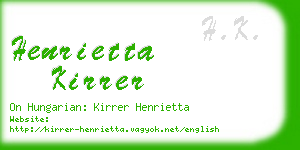 henrietta kirrer business card